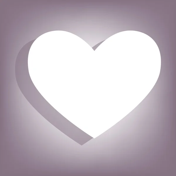 Hjärta ikon med skugga — Stock vektor