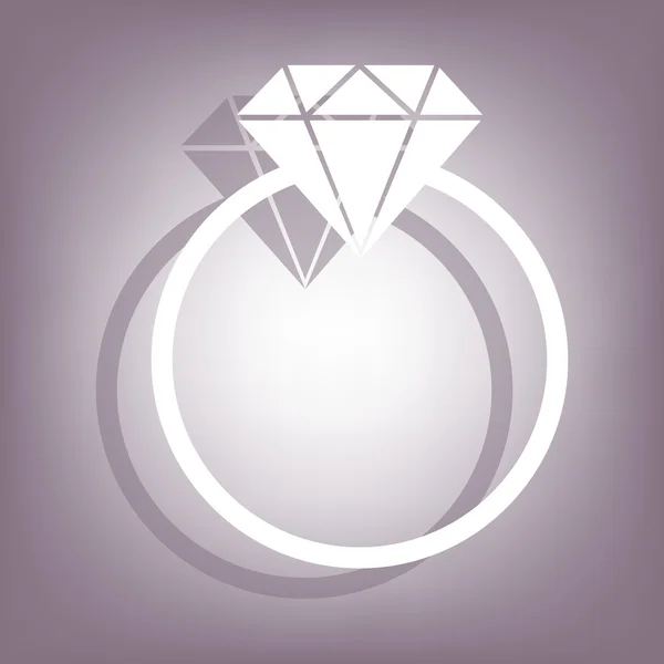 Diamond icon with shadow — Stock Vector