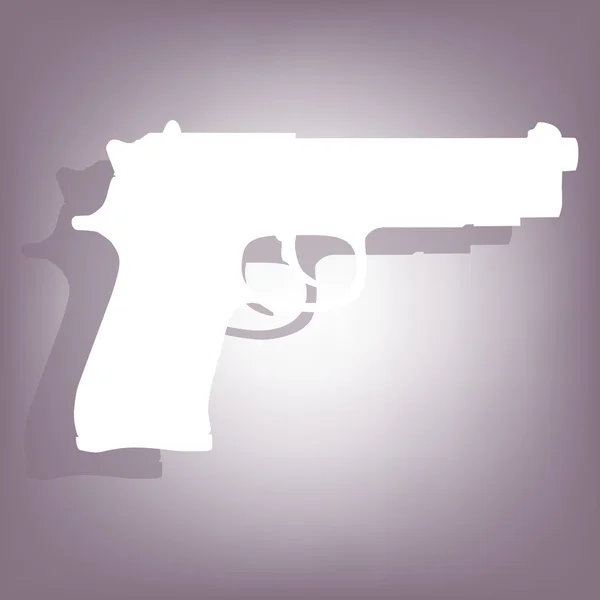 Icône pistolet avec ombre — Image vectorielle
