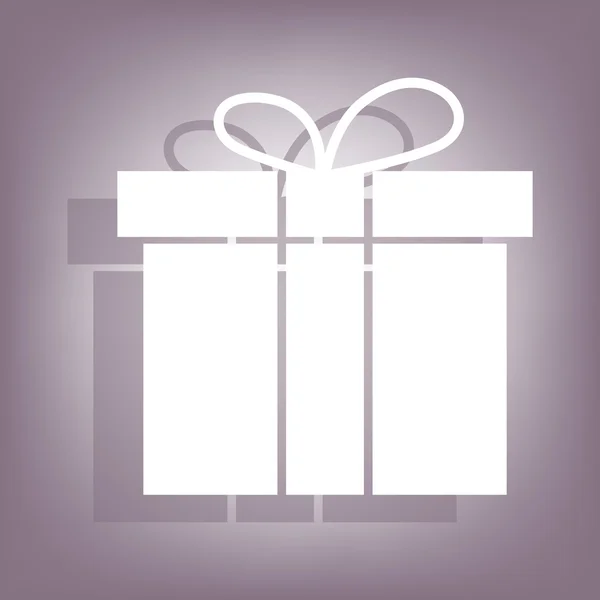Icône boîte cadeau avec ombre — Image vectorielle