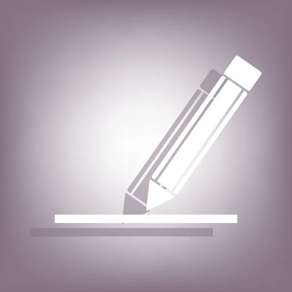 Pencil icon with shadow — Stock Vector