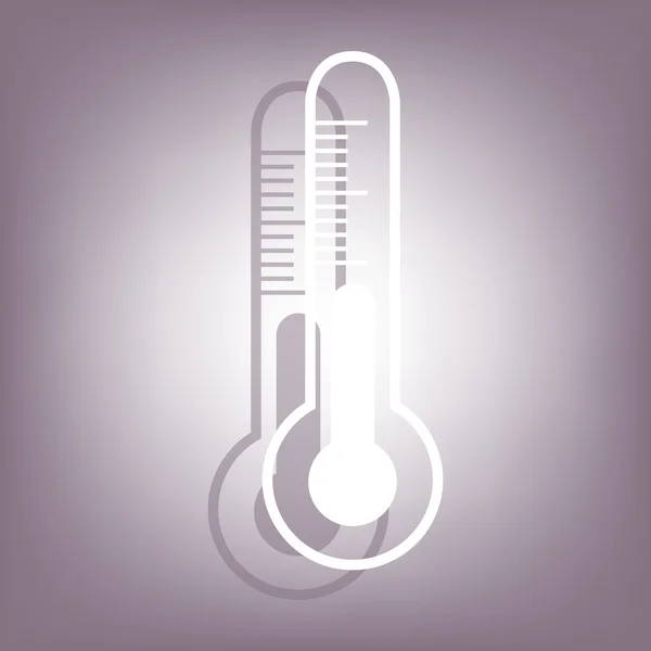 Thermometer pictogram met schaduw — Stockvector