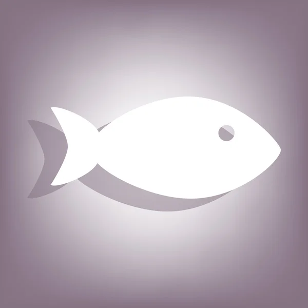 Icono de pescado con sombra — Vector de stock