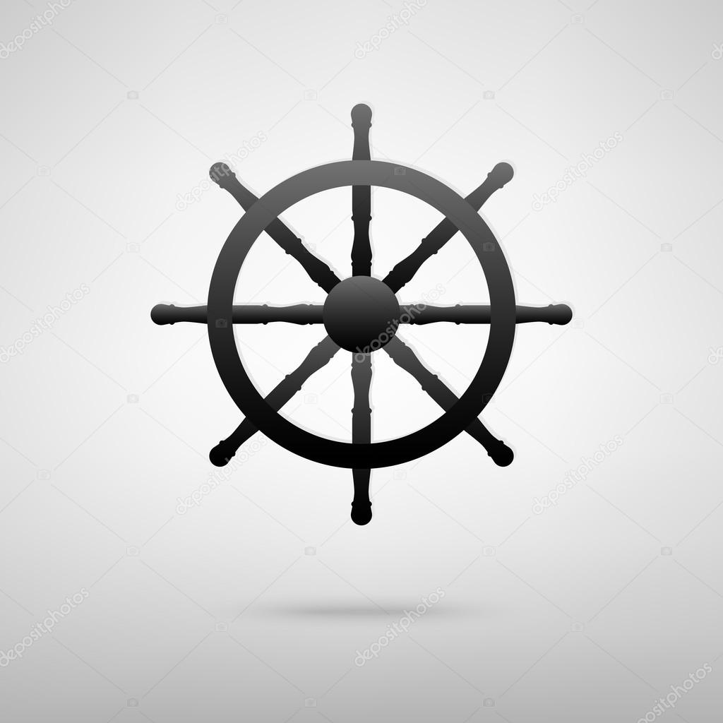 Ship wheel black icon