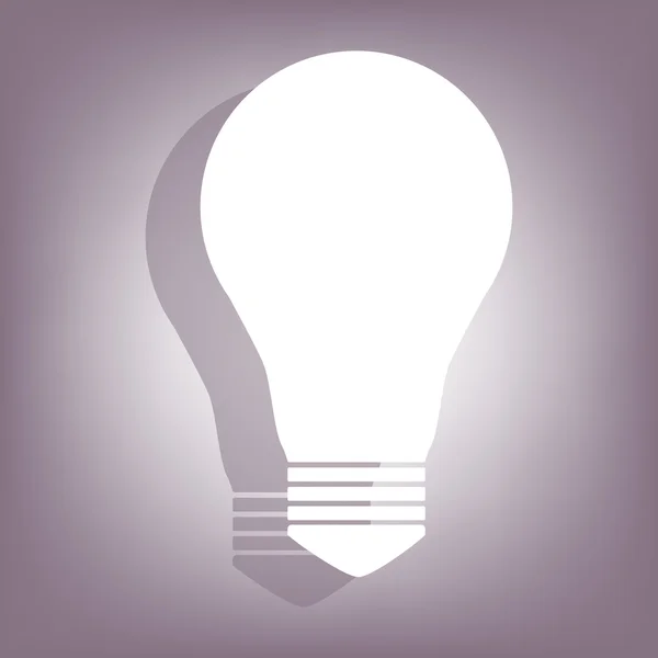 Icono de signo de lámpara de luz con sombra — Vector de stock