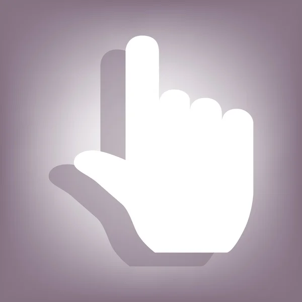Pictogram van een hand met schaduw — Stockvector