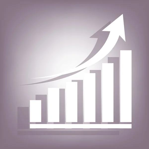 Growing graph icon — Stock Vector