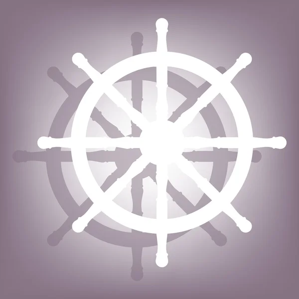 Icona ruota della nave con ombra — Vettoriale Stock