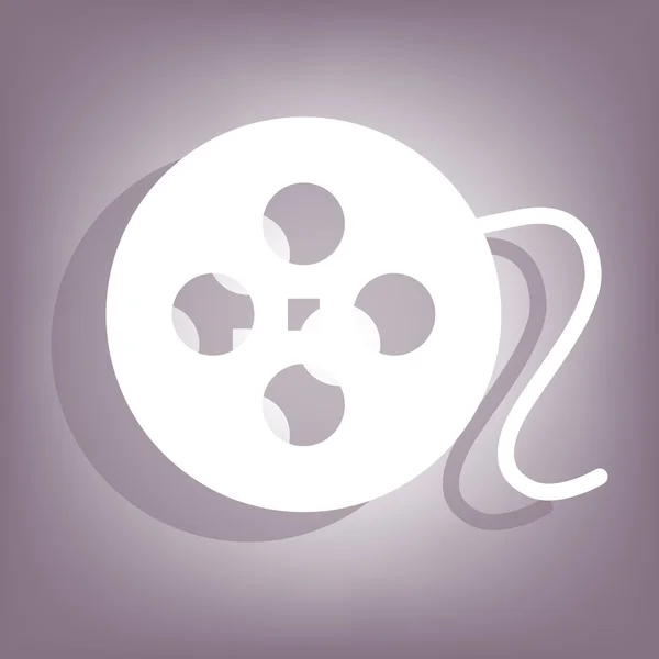 Icono circular de película con sombra — Vector de stock