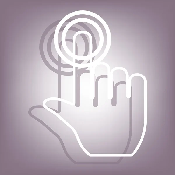 Pictogram van een hand met schaduw — Stockvector