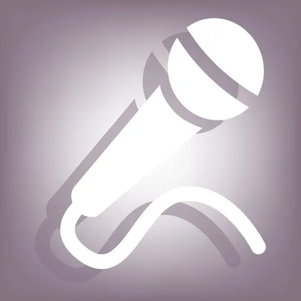 Icono de micrófono con sombra — Vector de stock