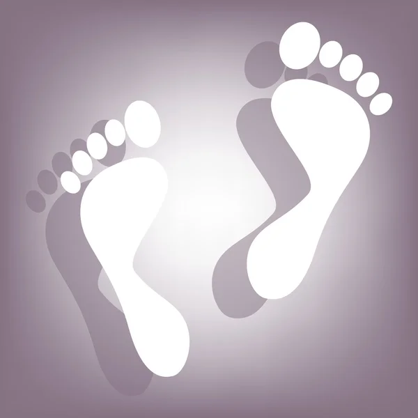 Foot prints icon with shadow — Stock Vector