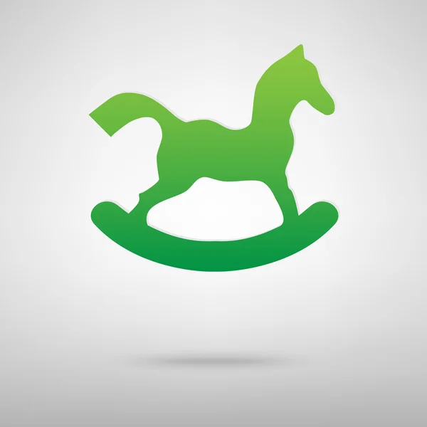 Pferdespielzeug-Ikone mit Schatten — Stockvektor