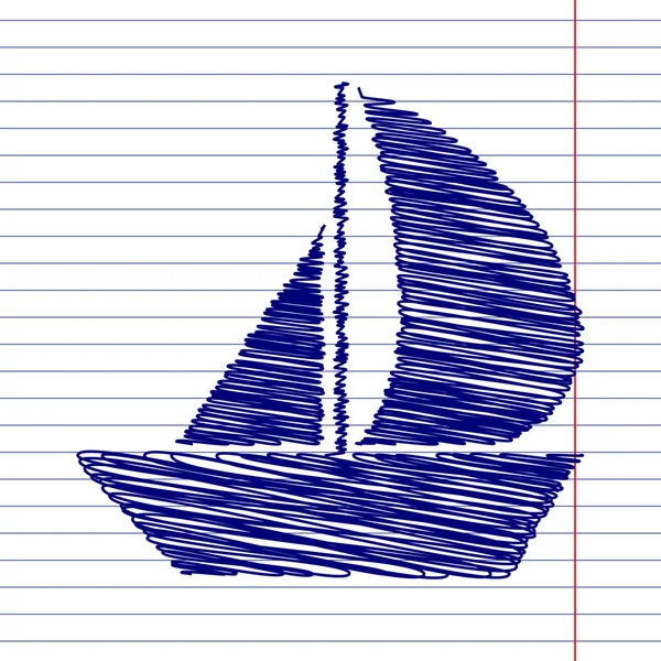 Señal de barco de vela — Vector de stock