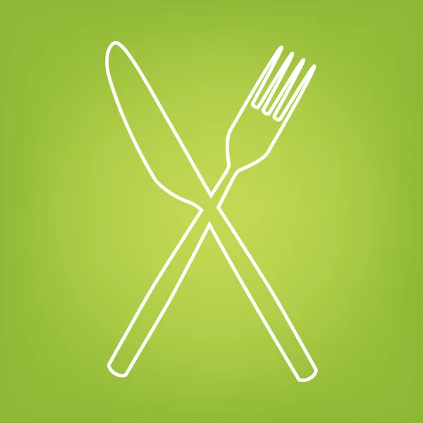 Tenedor y cuchillo icono de línea — Archivo Imágenes Vectoriales