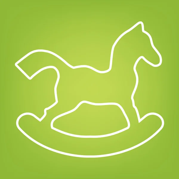 Icono de línea de juguete caballo — Vector de stock