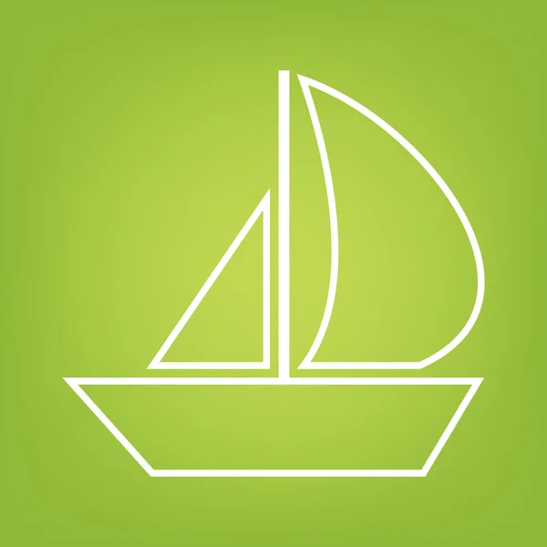 Icona della linea barca a vela — Vettoriale Stock