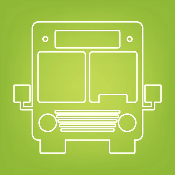 Ícone de linha de ônibus no fundo verde —  Vetores de Stock