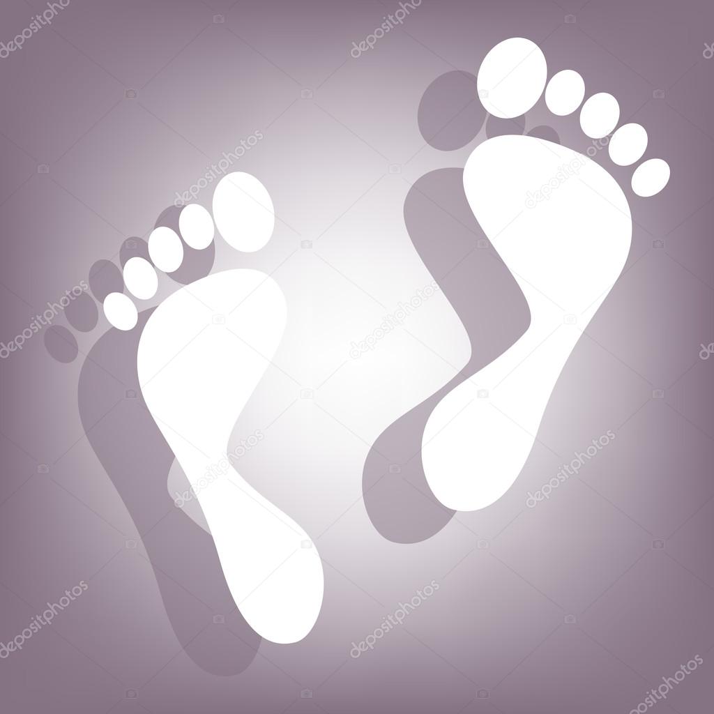 Foot prints icon with shadow