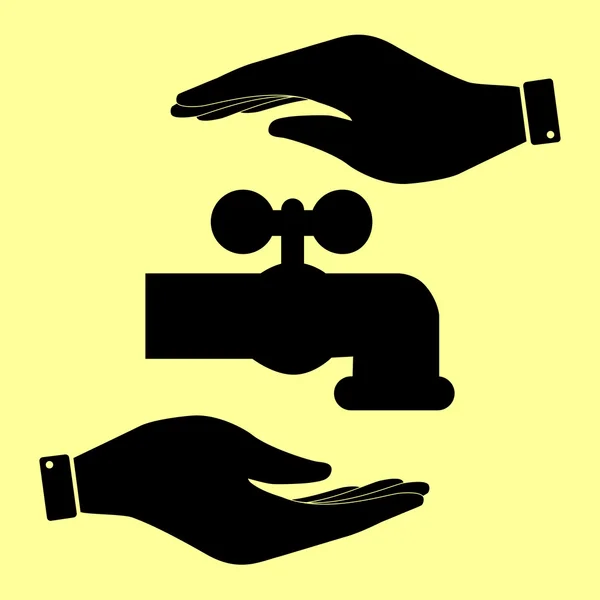 Αποθήκευση ή να προστατεύσει το σύμβολο από τα χέρια. — Διανυσματικό Αρχείο