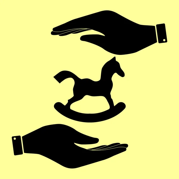 Spara eller skydda symbol av händer. — Stock vektor