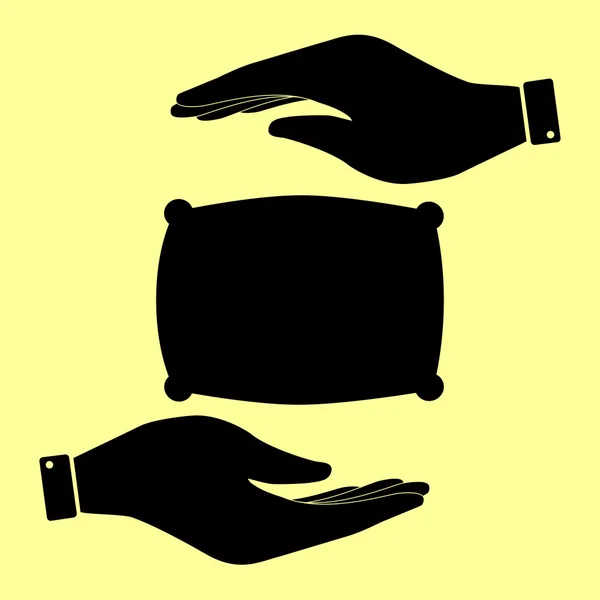 Αποθήκευση ή να προστατεύσει το σύμβολο από τα χέρια. — Διανυσματικό Αρχείο