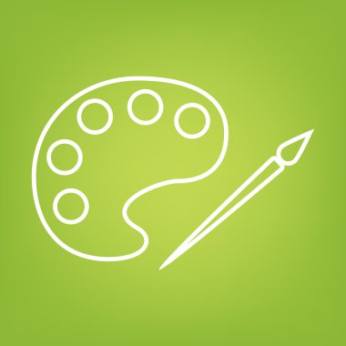 Palet ve boya fırça satırı simgesi