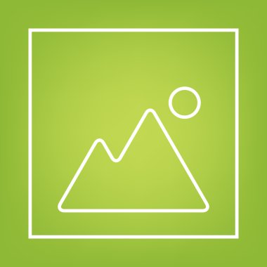 Görüntü hat simgesi yeşil zemin üzerine