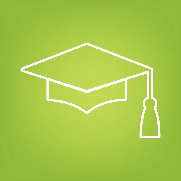 Placa de argamassa ou ícone de linha de Cap de graduação — Vetor de Stock