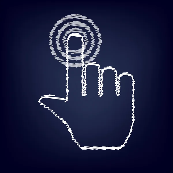 Icono de mano con efecto tiza — Vector de stock
