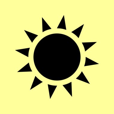 Güneş imzala. Düz stil ikonu