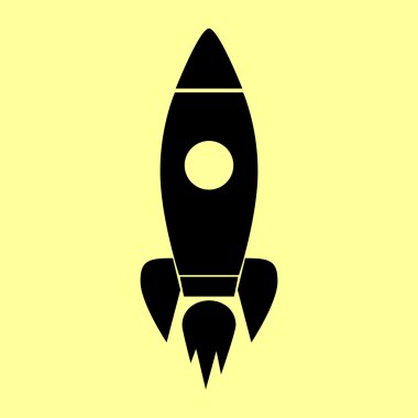 Roket işareti. Düz stil ikonu