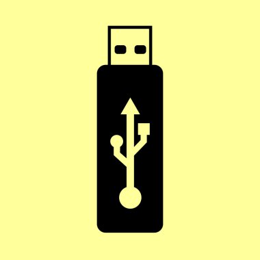 Vektör usb birden parlamak götürmek işareti
