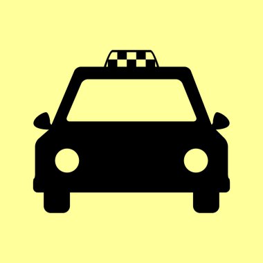 Taksi işareti. Düz stil ikonu