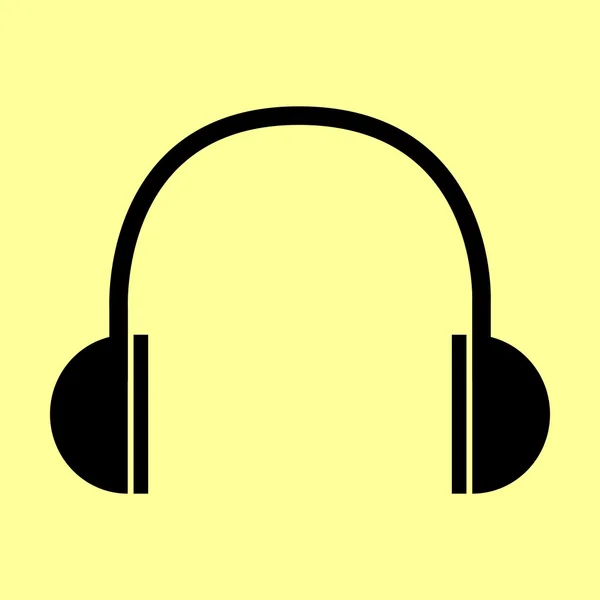 Ακουστικά σημάδι. Επίπεδη στυλ εικονίδιο — Διανυσματικό Αρχείο
