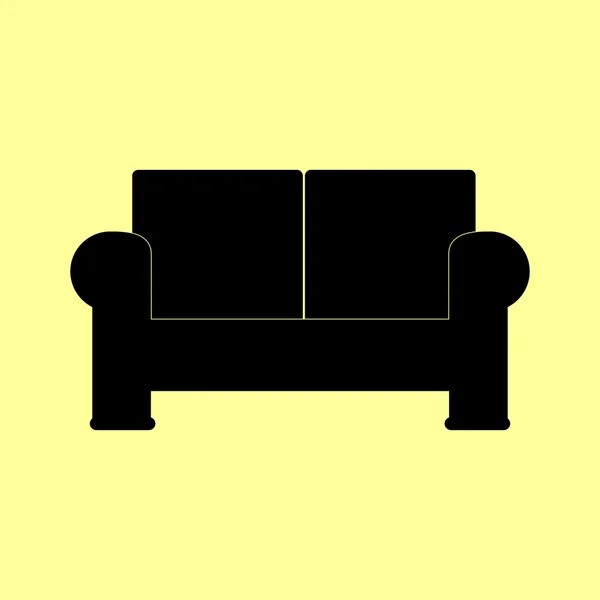 Panneau de canapé. icône de style plat — Image vectorielle