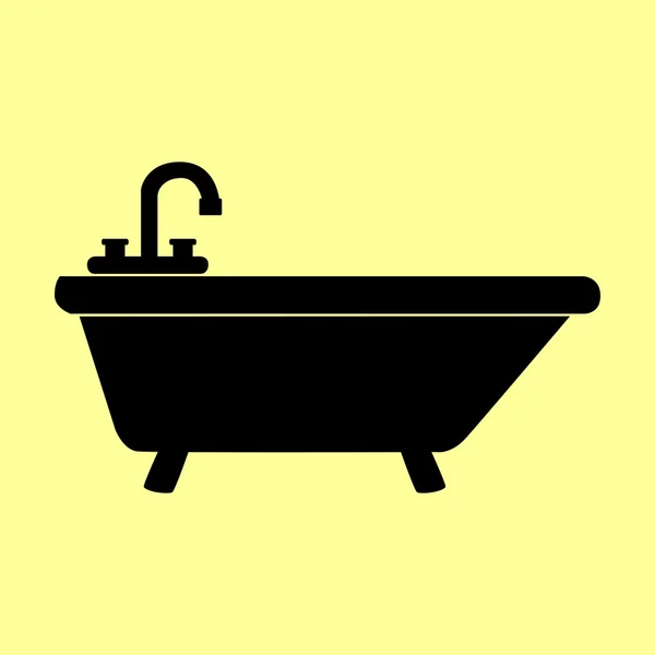 Bathtub sign. Flat style icon — Stock Vector