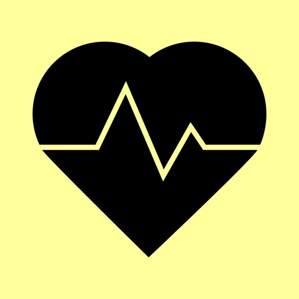 Kalp atışı işaret. Düz stil ikonu — Stok Vektör
