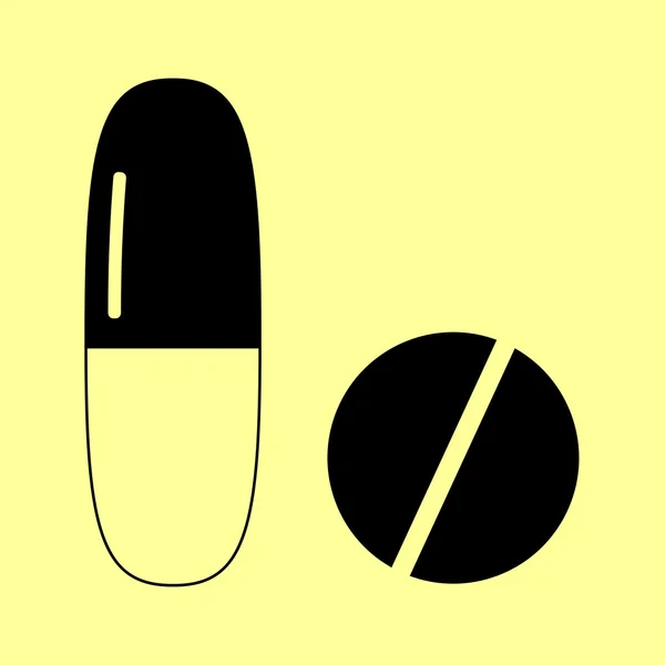 Segno pillole mediche — Vettoriale Stock
