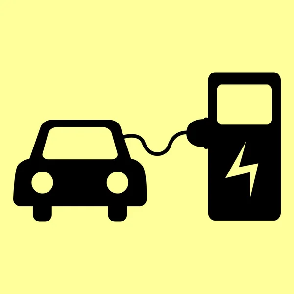 Cartel de carga de batería electrocar — Vector de stock