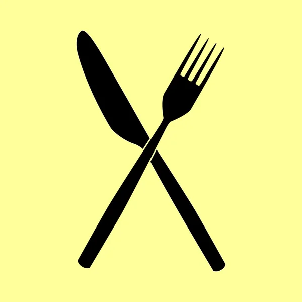 Segno di forchetta e coltello — Vettoriale Stock