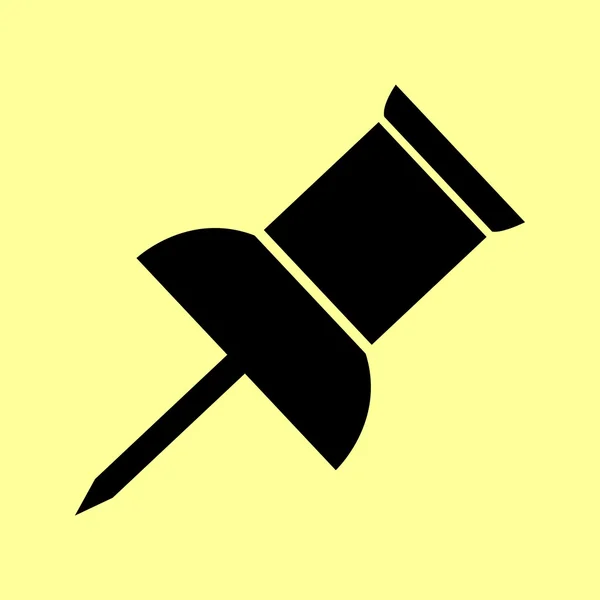 Pin push sign. Icono de estilo plano — Vector de stock