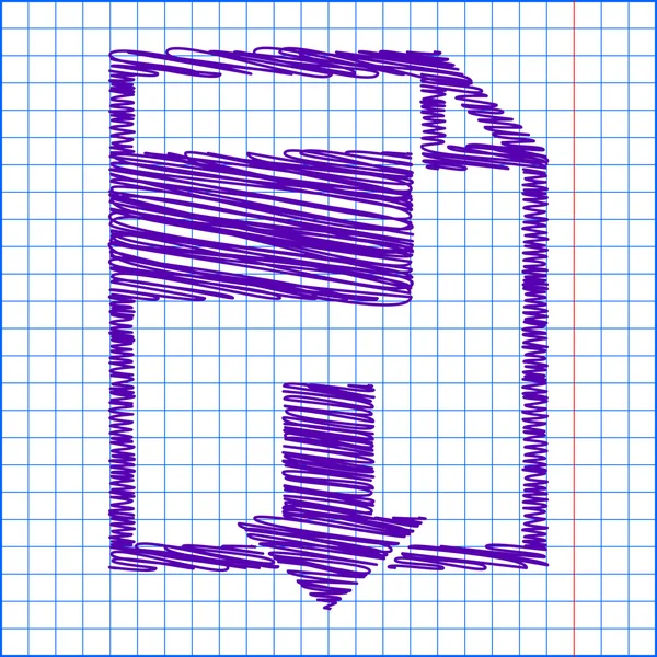 Scribble icône sur le papier de l'école — Image vectorielle