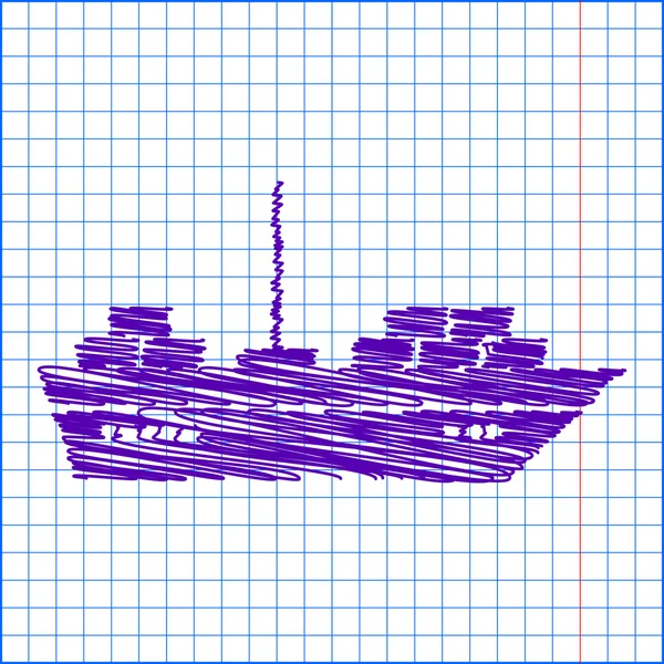 Icono de garabato en el papel escolar — Vector de stock