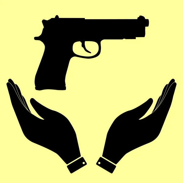 Señal de pistola. Icono de estilo plano — Vector de stock