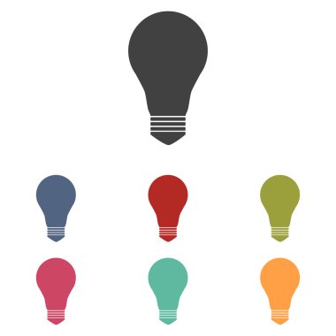 Işık lamba işareti Icons set