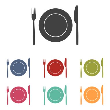 Çatal ve bıçak Icons set