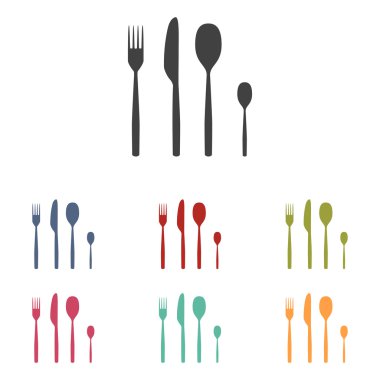 Çatal kaşık bıçak Icons set