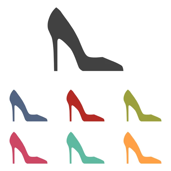 Vrouw schoen icons set — Stockvector