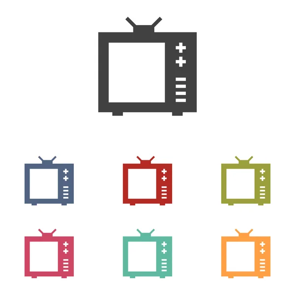 Conjunto de ícones vetoriais TV — Vetor de Stock
